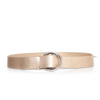 Prada Pre-owned Womens Metallic leather belt - Gold - One Size
