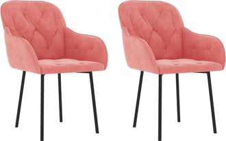 vidaXL Sillas De Comedor 2 Unidades Terciopelo Rosa Vidaxl