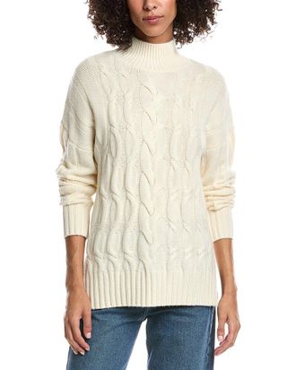 Fort&eacute; Cashmere Luxe Wool & Cashmere-Blend Cable Sweater