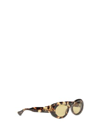 Valentino Garavani VG0057S Oval Acetate Sunglasses - Brown