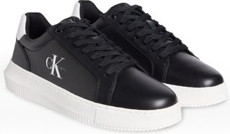 Calvin Klein Jeans Sneaker CALVIN KLEIN JEANS CHUNKY CUPSOLE MONO LTH, Herren, Gr. 40, schwarz-weiss (schwarz, wei&szlig;), Leder, unifarben mit Farbeinsatz, Schuhe Sneaker, S