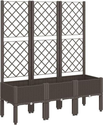 vidaXL Vidaxl - Garden Planter with Trellis Brown 120x40x142 cm pp