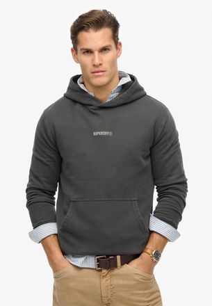 Superdry Kapuzensweatshirt SUPERDRY MICRO LOGO HOOD, Herren, Gr. XL, schwarz (washed schwarz), angeraute Sweatware, Obermaterial: 80% Baumwolle, 20% Polyester,