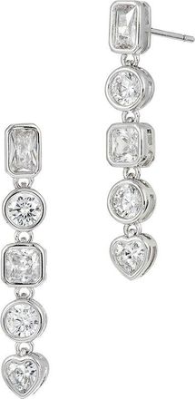 Savvy Cie Jewels Plated Cz Drop Earrings