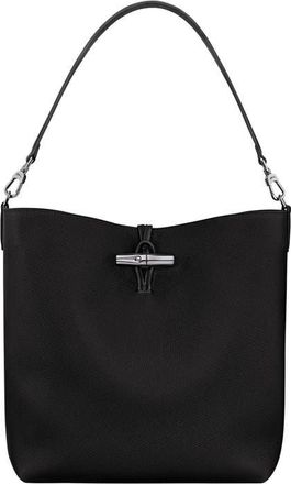Longchamp Medium Le Roseau Leather Hobo Bag in Black at Nordstrom