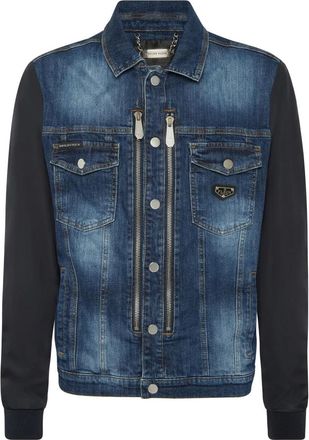 Philipp Plein Heren, Jassen, Blauw, Maat: XL Denim