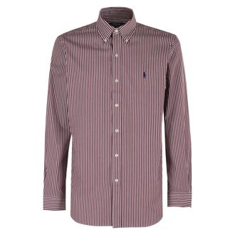 Polo Ralph Lauren Gestreept lange mouw sportshirt - Heren - Casual Overhemden - Rood - S - Overhemden