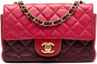 Chanel Pre-owned New Mini Classic Flap Bag - Dames - Vintage Schoudertas - Rood - ONE Size - Leer - Vintage