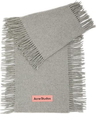 Acne Studios Canada Cancan Fringed Wool Scarf - Light Grey - One Size