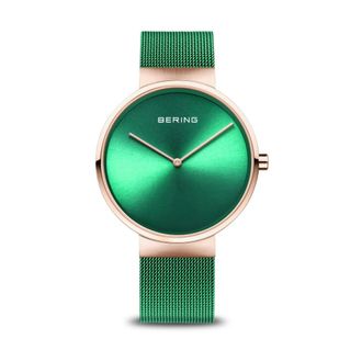 Bering Unisex Klassiek Armband Milanese Band Horloge 14539-868 - unisex - Horloges - Groen - ONE Size - Accessoires