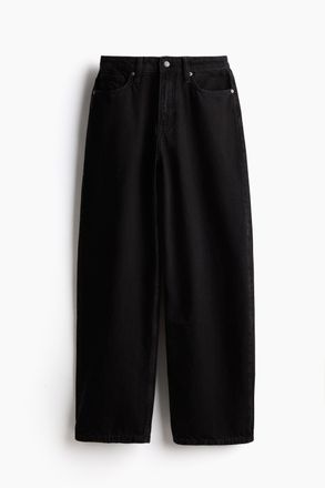 H&M Baggy High Jeans - Schwarz