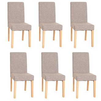 Hhg Hhg - Lote De 6 Sillas De Comedor Silla De Cocina Littau, Textil, Gris, Patas Claras