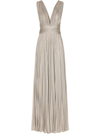Dolce & Gabbana lam&eacute;-effect maxi dress - Grey