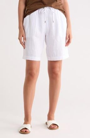 James Perse Linen Bermuda Shorts in White at Nordstrom Rack, Size 1