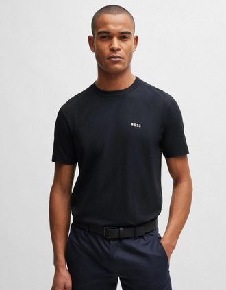 HUGO BOSS Mens BOSS Green Tee Mens Stretch Cotton T-Shirt with Contrast Logo NOS - Dark Blue 402 - Navy - Size: 38