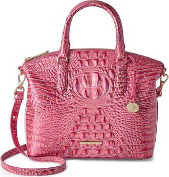 Brahmin Duxbury Croc Embossed Leather Satchel in French Rose Melbourne at Nordstrom