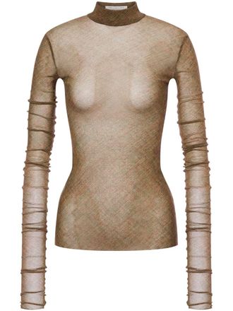 Philosophy di Lorenzo Serafini sheer high-neck top - Green