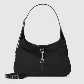 Gucci Jackie 1961 Medium Shoulder Bag, Black, GG Canvas