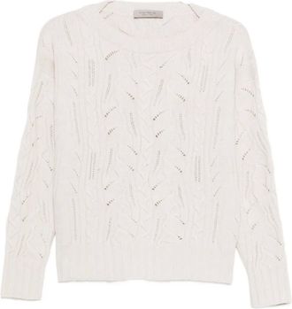 D.exterior cable-knit sweater - Pink
