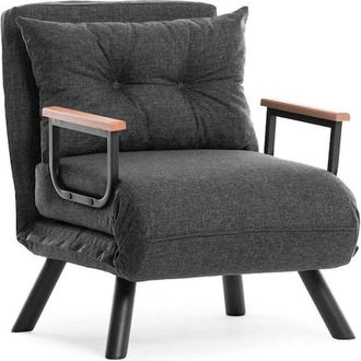 Dmora Dmora - Sill&oacute;n Keoni, Asiento Acolchado, Sof&aacute; De Sal&oacute;n Individual, Silla Con Reposabrazos, 60x78 H78 Cm, Gris Ceniza