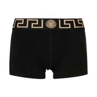 Versace Bottoms, male, Black, Size: S Greca 2-Pack Boxers