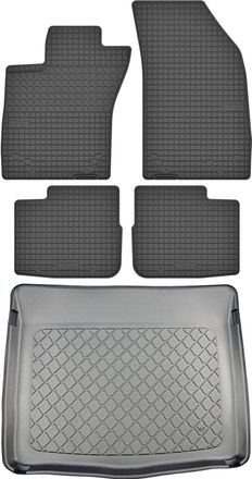 OEM Volkswagen Tipo (tipo 356) Hatchback Desde 02.2017 Set - Alfombrillas De Goma Para Coche + Alfombrilla Para Maletero