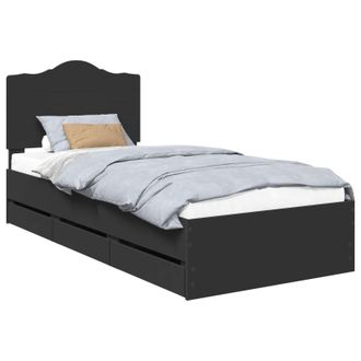 vidaXL Estructura De Cama Negro 100 X 200 Cm Madera Ingenieril Vidaxl