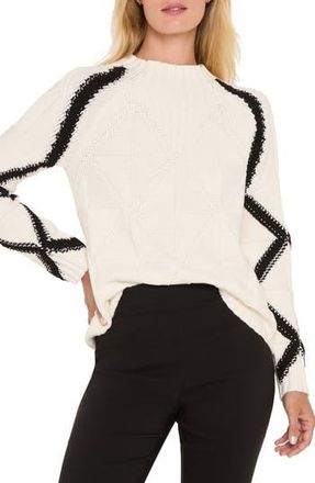 Nic+Zoe Dashing Diamonds Sweater in Cream Multi at Nordstrom Rack, Size Medium