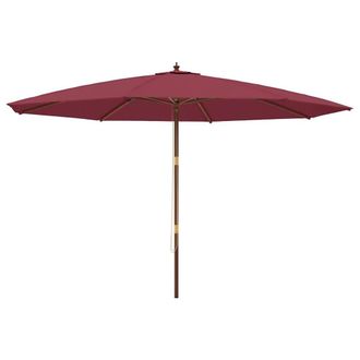 Berkfield Home Garden Parasol with Wooden Pole Bordeaux Red 400x273 cm