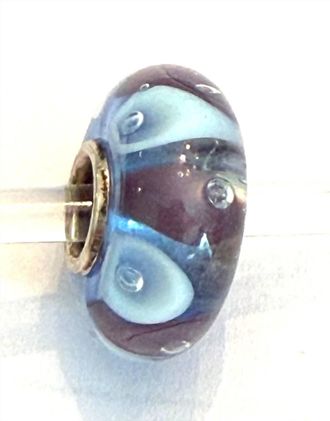 Trollbeads Womens Universal Charm Bead In Unique Purple/white Bubble Bead