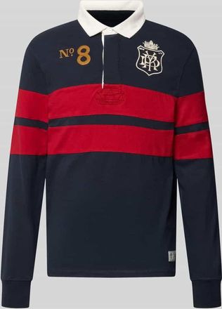 Superdry Regular Fit Rugby Shirt mit Logo- und Motiv-Stitching in Marine, Gr&ouml;&szlig;e XXL