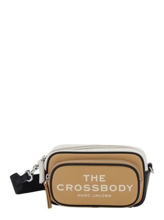 Marc Jacobs The Crossbody Beige Crossbody Bag With Adjustable And Removable Shoulder Strap And Logo Lettering On The Front In Grained Leather Woman
