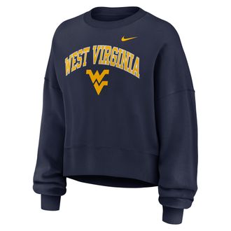 Nike West Virginia Phoenix Arch Nike Womens College Pullover Crew in Blue | 01D741SWVN-Y48