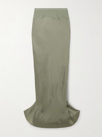 Rick Owens Gonna Maxi In Charmeuse Long Coda - Verde
