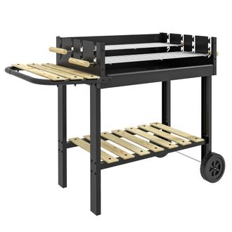 OUTSUNNY Barbacoa de carb&oacute;n 113x53.5x82.5 cm negro