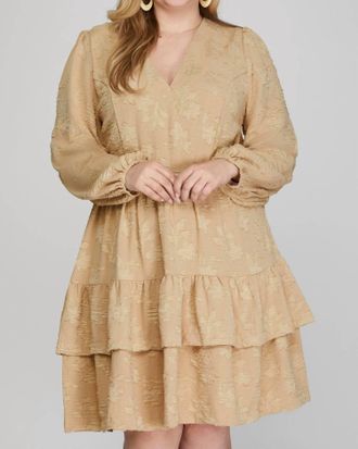 She + Sky Tiered Treasure Sophisticated Mini Dress In Cream