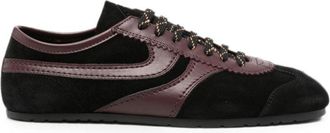 Dries Van Noten Low-Profile Sneakers With Glossy Overlays And Patterned Laces