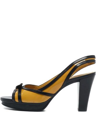 Tod's 90mm leather heeled sandals - Yellow