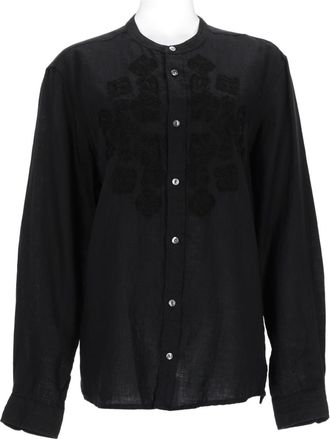P.A.R.O.S.H. Embroidered Lightweight Linen Shirt with Button-Down Front