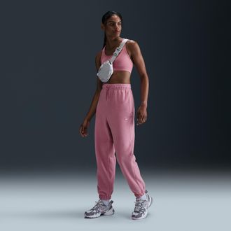 Nike Womens Therma-FIT One Loose Fleece Pants in Pink | FB5578-699