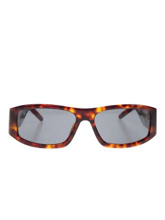 Casablanca rectangle tortoiseshell sunglasses - unisex - Acetate - One Size - Brown