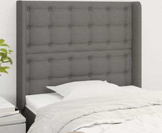 vidaXL Cabecero Con Orejas De Tela Gris Oscuro 103x16x118/128 Cm Vidaxl