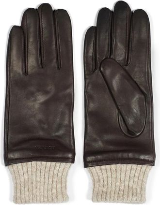 Howard London Ella Leren Handschoenen - Dames - Handschoenen - Bruin - 8 1/2 IN - Wol - Accessoires