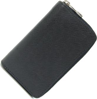 Louis Vuitton Black Noir Taiga Leather Coin Purse/Coin Case (Pre-Owned)