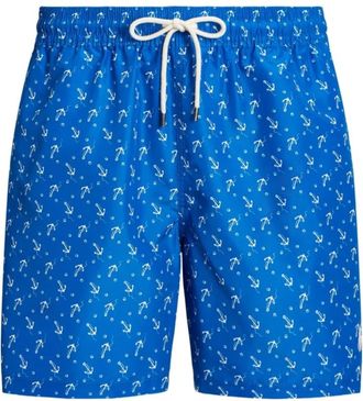 Ralph Lauren Traveler Mid Trunk - Heren - Strandmode - Blauw - M - Polyester - Badmode