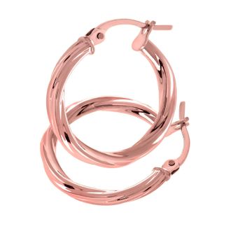 Diamant L'éternel 9ct roségouden twist-hoepeloorbellen