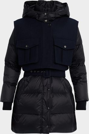 Veronica Beard Jarvis Layered Puffer Jacket