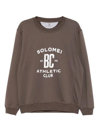 Brunello Cucinelli graphic-print sweatshirt - men - Polyamide/Cotton - L - Brown