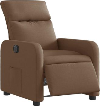 vidaXL Poltrona Elettrica Reclinabile Marrone In Tessuto - Vidaxl