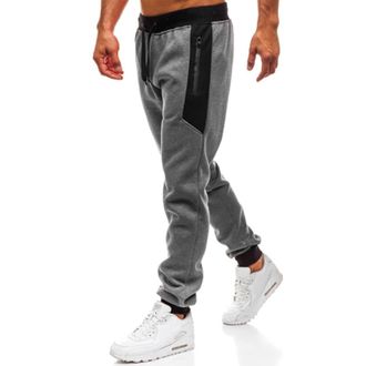 Generic Mens Activewear Trousers Casual Jogging Sweatpants Fashion Color Blocking Outdoor Pants with Zip Pockets Training Pant Wrinkle-Resistant Drawstring Pa